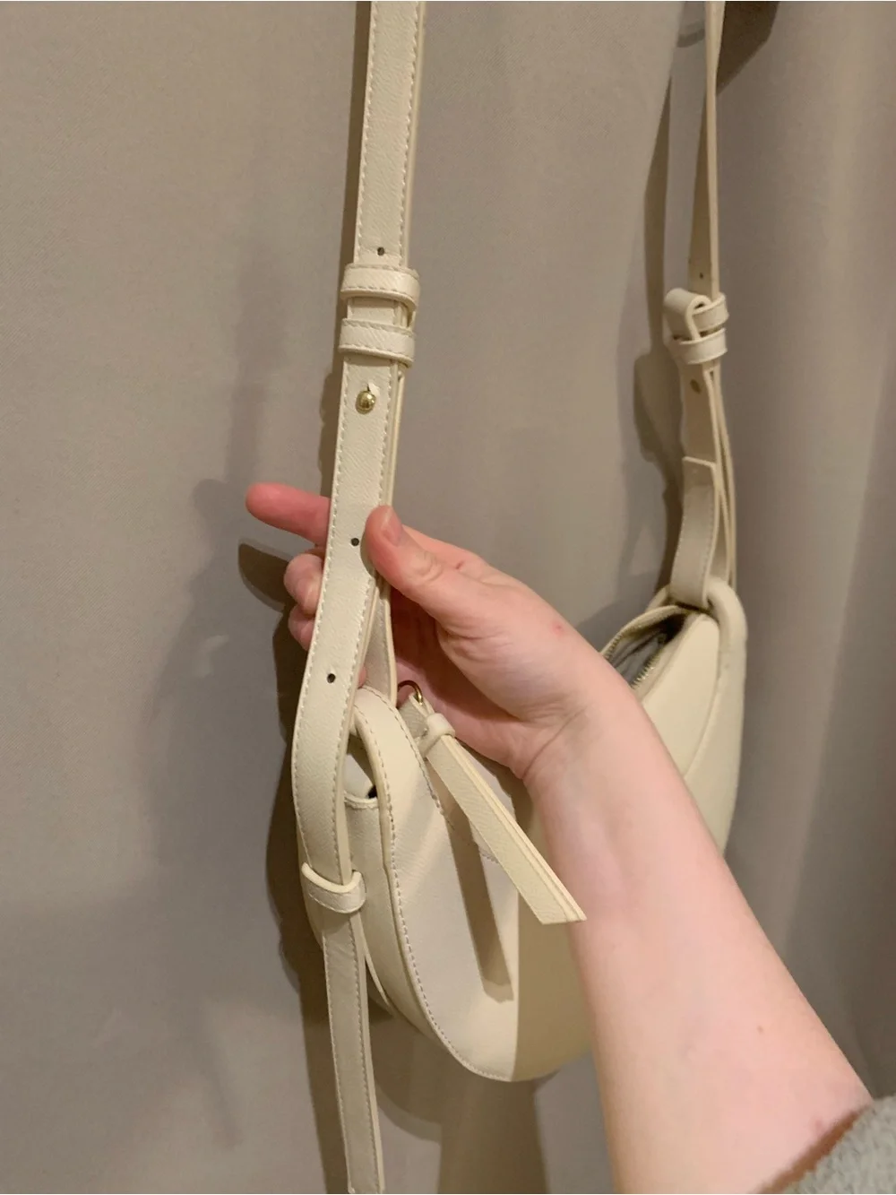 Amazon Cream Crescent Shoulder Bag